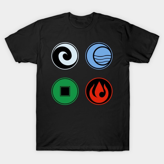 Avatar: The Last Airbender, Four Nations - Color T-Shirt by troylwilkinson